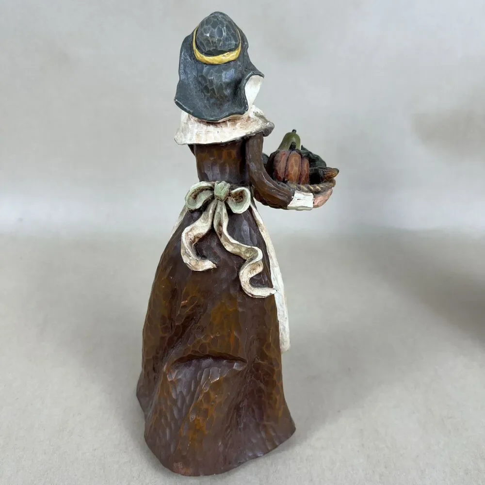 Thanksgiving 2004‎ Pilgrims Harvest Season Craft Women Figures 6-7”Tall Set Of 2